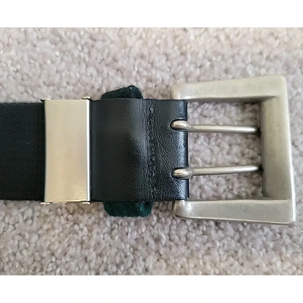 PEARLY‎ GATES BELT AND POUCH, GREEN PLAID, FELT, 45